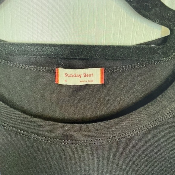 Black T-Shirt with Red Heart Patch - Picture 3 of 4